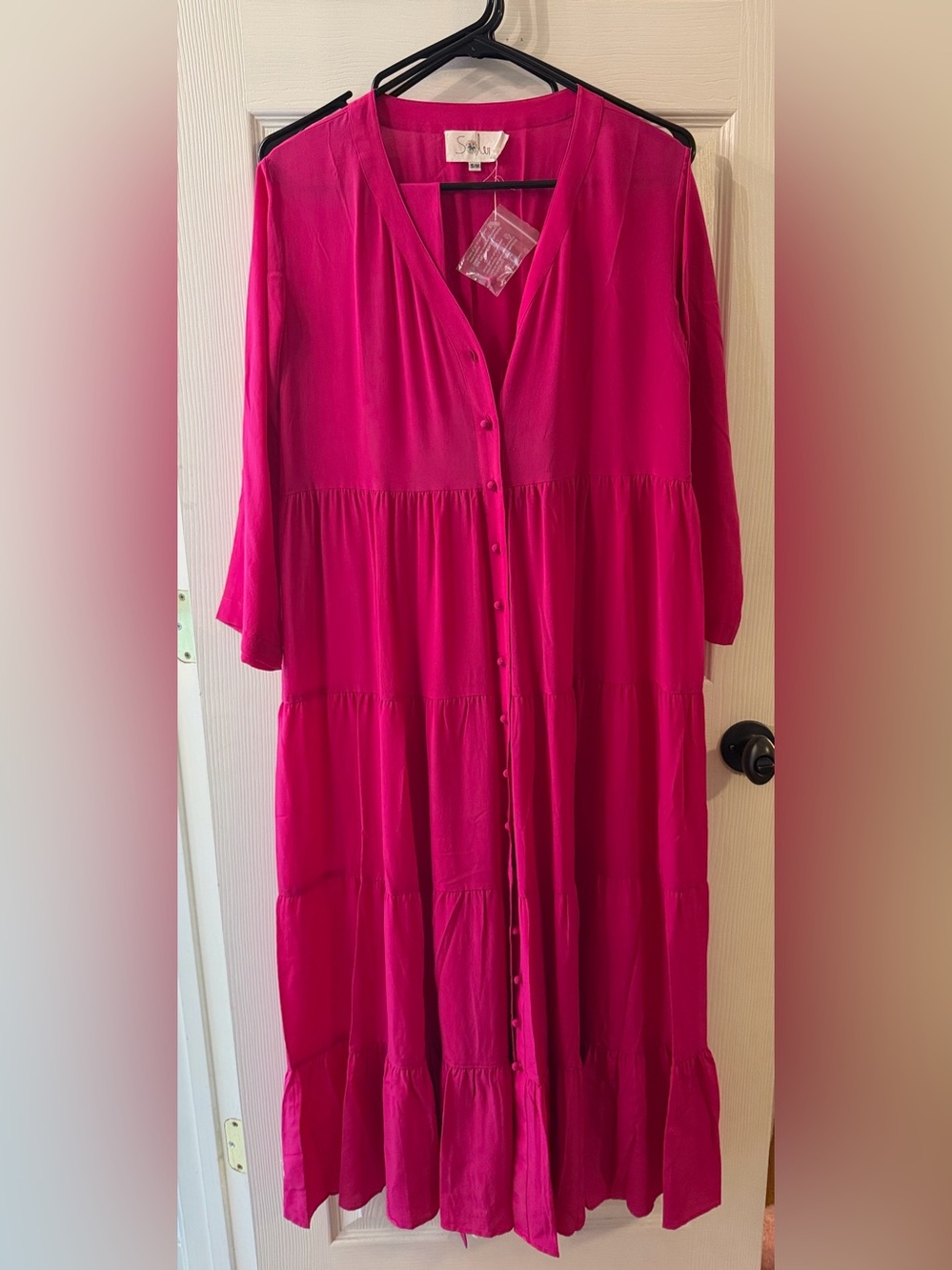 Soler LONDON NWOT Fuschia silk dress